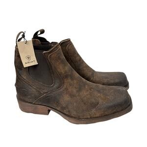 Ariat Boots Mens Size 12 EE Wide Midtown Rambler Chelsea Stone Brown Square Toe